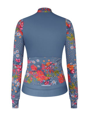 SHREDLY Women's Long Sleeve Cadence Thermal Jersey : Flora Azul