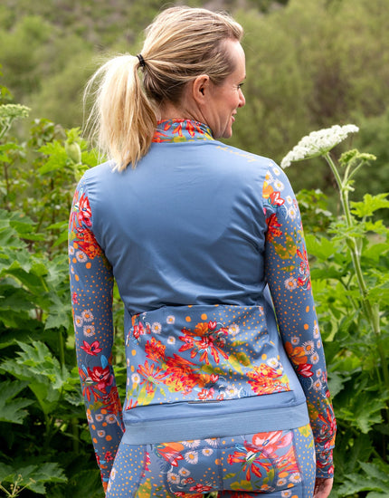 SHREDLY Women's Long Sleeve Cadence Thermal Jersey : Flora Azul