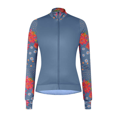 Long Sleeve Cadence Thermal Jersey : Flora Azul
