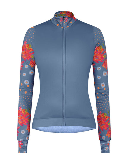 SHREDLY Women's Long Sleeve Cadence Thermal Jersey : Flora Azul