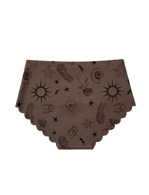 SHREDLY Women's Seamless Hipster Cham : Ink Scallop