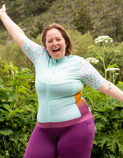 SHREDLY Women's SHREDLY x Marley Blonsky : Short Sleeve Cadence Jersey : Ice Cream Ombre