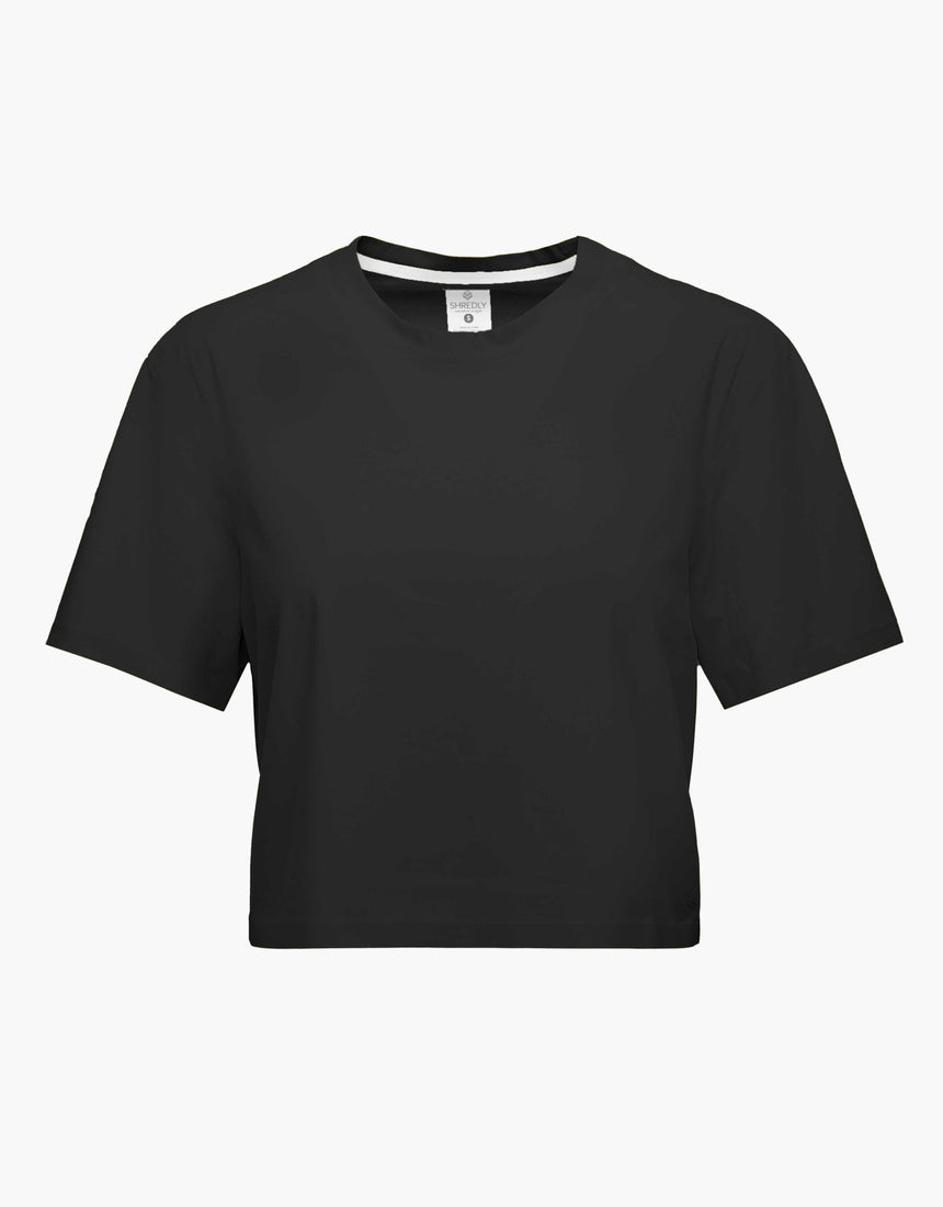 Beyond Tech Boxy Tee : Noir - Women's | SHREDLY