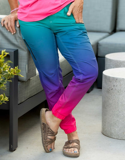 Limitless - Stretch Waistband High-Rise Pant : Rainbow Ombre