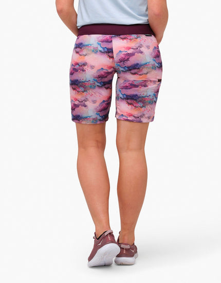 SHREDLY Women's All Time 11" - Zipper Snap Mid - Rise Short : Watercolor