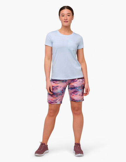 SHREDLY Women's All Time 11" - Zipper Snap Mid - Rise Short : Watercolor