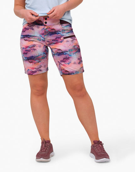 SHREDLY Women's All Time 11" - Zipper Snap Mid - Rise Short : Watercolor