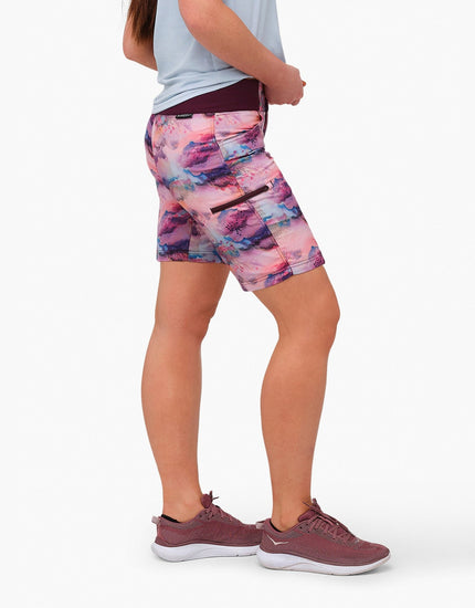 SHREDLY Women's All Time 11" - Zipper Snap Mid - Rise Short : Watercolor
