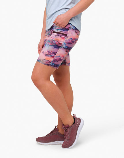 SHREDLY Women's All Time 11" - Zipper Snap Mid - Rise Short : Watercolor